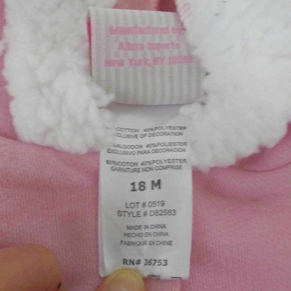 Baby Girl Winter Hoodie Outfit Warm Set 2 PC Cat Pink/Gray Duck.Duck.Goose Gift - Picture 10 of 11